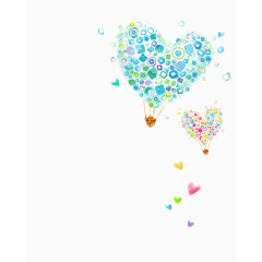 心形热气球素材