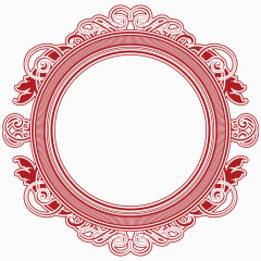 中国风红色圆形佛教图案