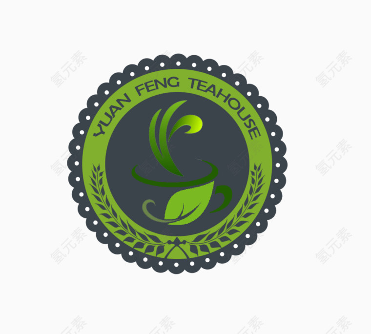 茶社圆标签LOGO
