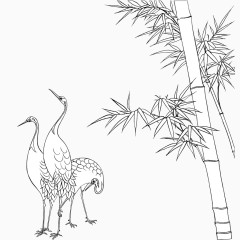 鹤立竹林