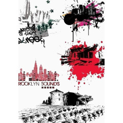 水彩城市剪影插画