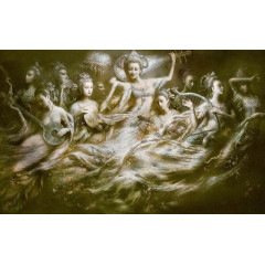 敦煌飞天仙女群像古代神话壁画