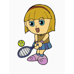 优雅运动的网球小女孩