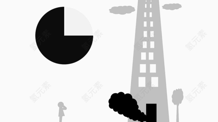 灰色创意小人物PPT模板