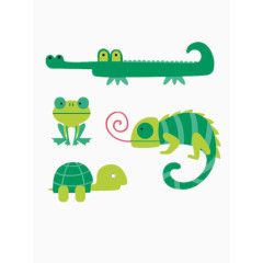 可爱动物卡通矢量图