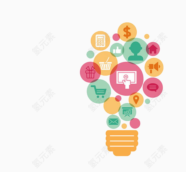 营销灯泡元素矢量图
