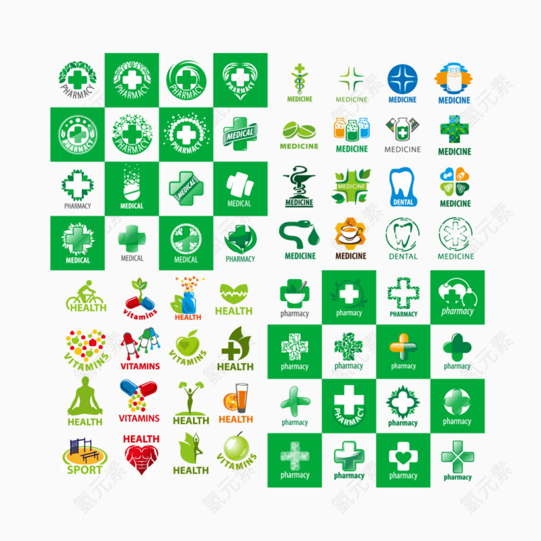医院绿色矢量图EPS