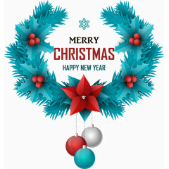 圣诞松枝与圣诞灯