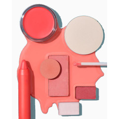 橘红色系化妆品套装组合