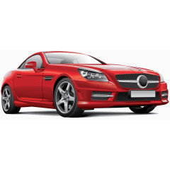 卡通手绘卡通奔驰跑车