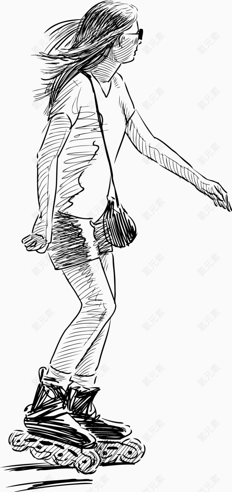矢量溜冰的女孩