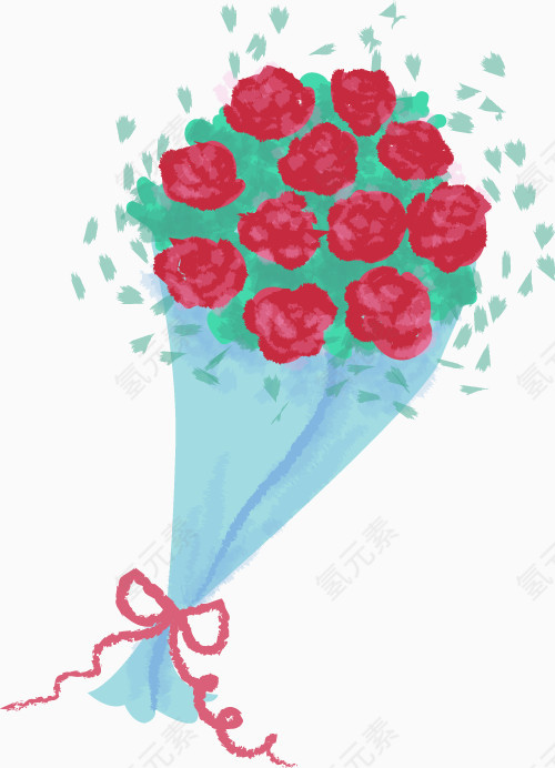 卡通手绘玫瑰花