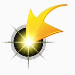 黄色质感立体箭头发光