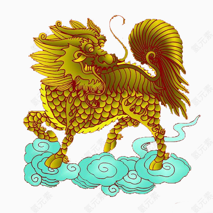 金色麒麟神兽