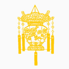 雕花剪纸黄色花式灯笼