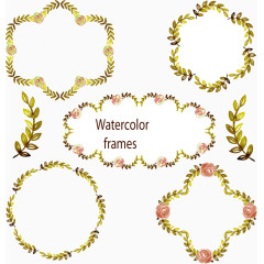 矢量水彩画框架插图