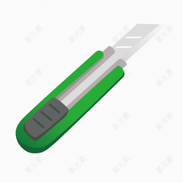 矢量卡通绿色美工刀小刀