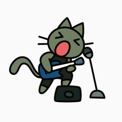手绘小猫吉他手