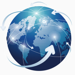 有白色信号轨道的地球