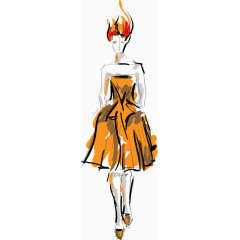 矢量走秀的卡通美女