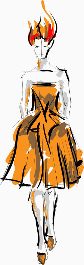 矢量走秀的卡通美女