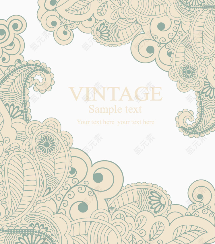 唯美矢量结婚邀请函设计素材