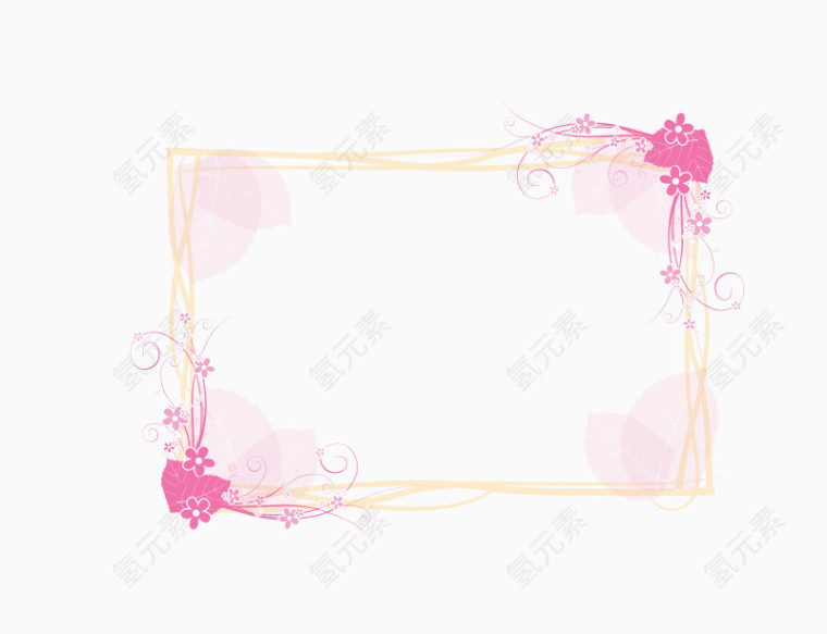 粉色相框少女风矢量