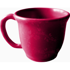 红色花枝印花杯子