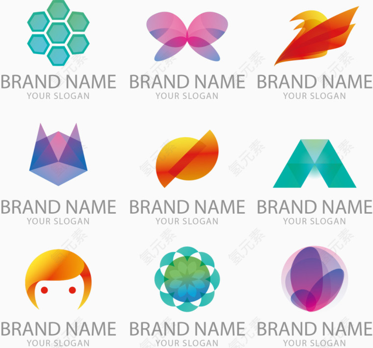 矢量手绘彩色图标合集