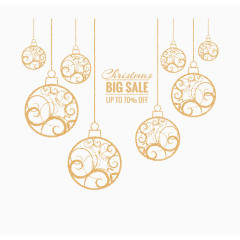 金色花纹吊球矢量