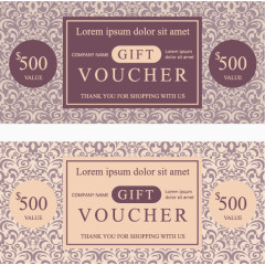 矢量花纹底纹优惠劵设计素材