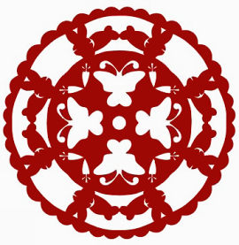 蝴蝶图案团花剪纸