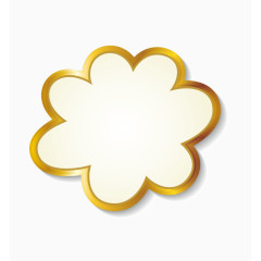 矢量亮金色闪亮标签边框不规则图形