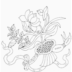 花卉白描工笔画