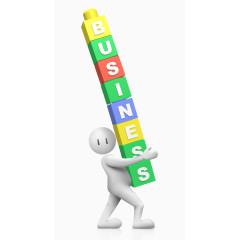 牛奶小人背积木免抠素材