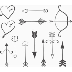 矢量手绘一箭穿心射箭