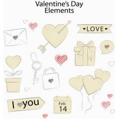 复古简约情人节元素