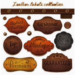 7款复古优质皮革标签矢量素材