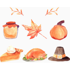 卡通手绘帽子与烤鸡