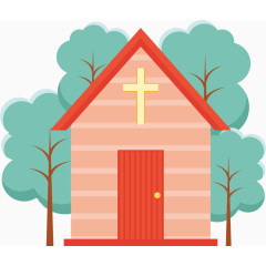 矢量简约基督教堂