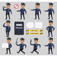 一组警察人物