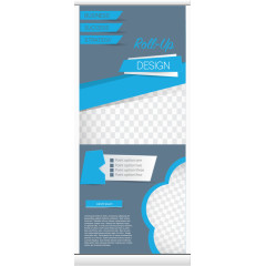 矢量蓝色易拉宝