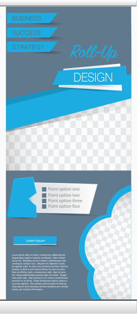 矢量蓝色易拉宝