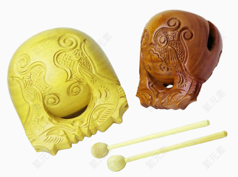 两个木鱼免扣素材