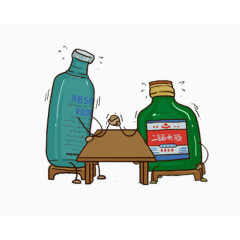 卡通餐桌喝酒