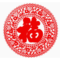 鸡年元旦剪纸窗花节日元素