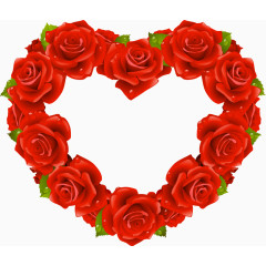 矢量手绘爱心玫瑰花