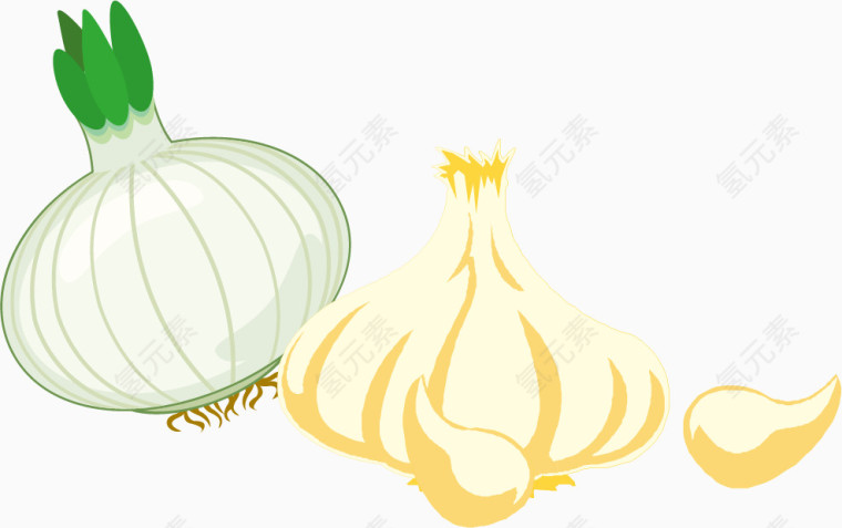 葱头大蒜PNG矢量素材