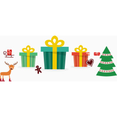 彩色圣诞节元素图标矢量