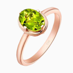 周大福橄榄石金戒指